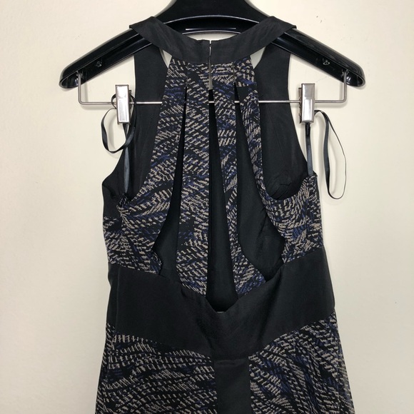 BCBGeneration black/blue maxi dress cutout back - Picture 4 of 8